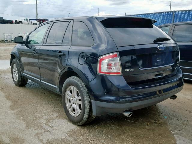 2FMDK38C88BB03457 - 2008 FORD EDGE SEL BLUE photo 3