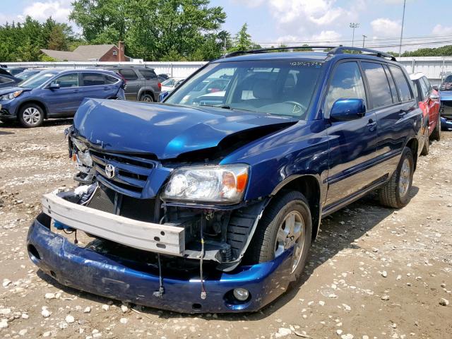 JTEDP21A560117982 - 2006 TOYOTA HIGHLANDER BLUE photo 2