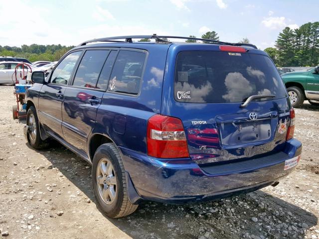 JTEDP21A560117982 - 2006 TOYOTA HIGHLANDER BLUE photo 3