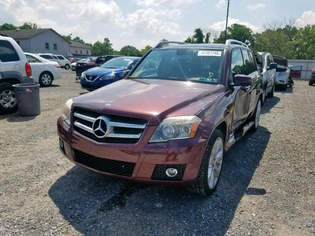 WDCGG8HB4AF293151 - 2010 MERCEDES-BENZ GLK 350 4M BURGUNDY photo 2