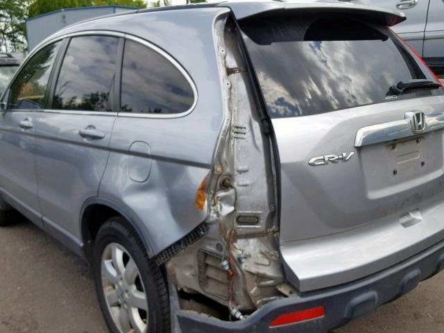 JHLRE48787C053316 - 2007 HONDA CR-V EXL SILVER photo 9