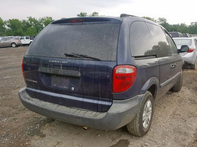 1D4GP25R75B210977 - 2005 DODGE CARAVAN SE BLUE photo 4