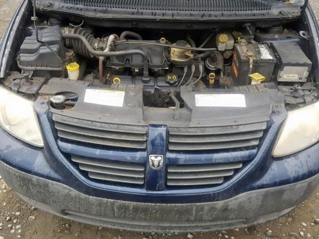 1D4GP25R75B210977 - 2005 DODGE CARAVAN SE BLUE photo 7