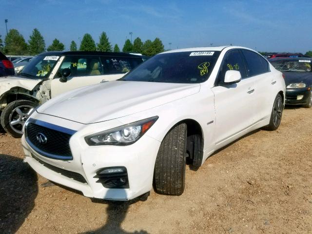 JN1AV7AR8EM701125 - 2014 INFINITI Q50 HYBRID WHITE photo 2