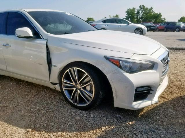 JN1AV7AR8EM701125 - 2014 INFINITI Q50 HYBRID WHITE photo 9