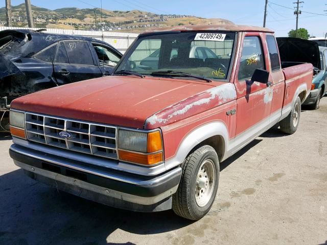 1FTCR14T6LPA08371 - 1990 FORD RANGER SUP RED photo 2