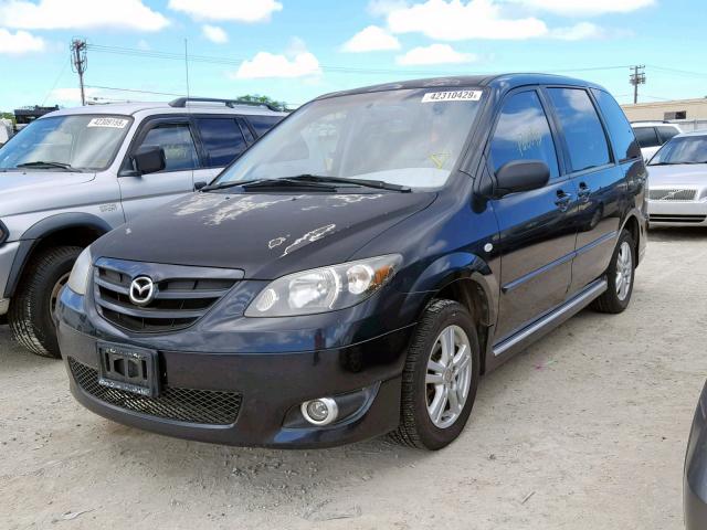 JM3LW28A140525831 - 2004 MAZDA MPV WAGON BLACK photo 2