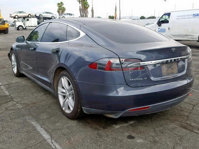 5YJSA1H19EFP58386 - 2014 TESLA MODEL S GRAY photo 3