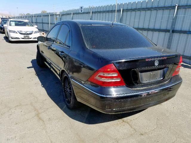 WDBRF61JX2F216209 - 2002 MERCEDES-BENZ C 240 BLACK photo 3