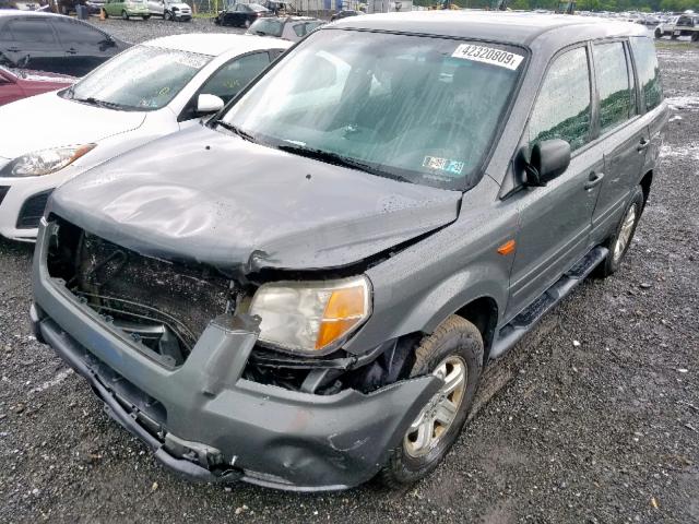 5FNYF18107B015338 - 2007 HONDA PILOT LX GRAY photo 2