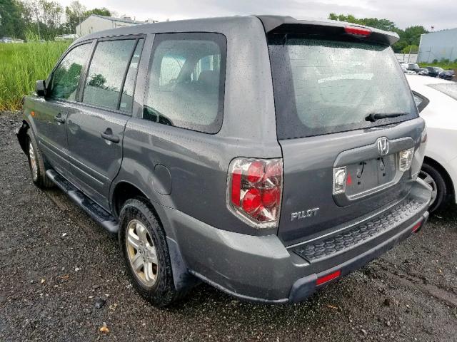 5FNYF18107B015338 - 2007 HONDA PILOT LX GRAY photo 3