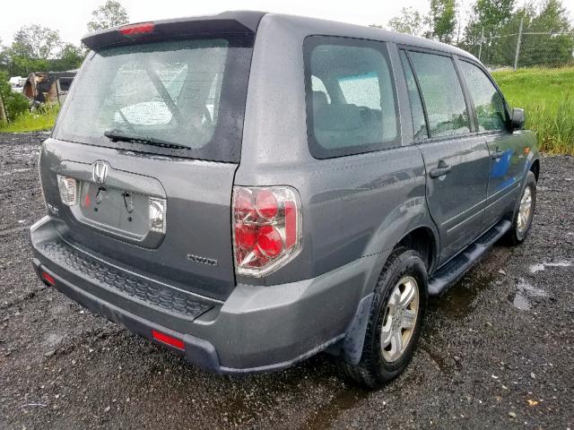 5FNYF18107B015338 - 2007 HONDA PILOT LX GRAY photo 4