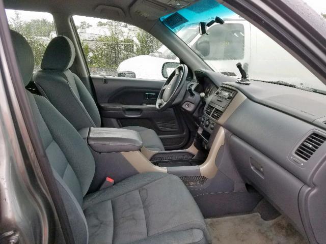 5FNYF18107B015338 - 2007 HONDA PILOT LX GRAY photo 5