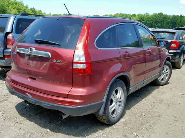 5J6RE4H70AL030319 - 2010 HONDA CR-V EXL MAROON photo 4