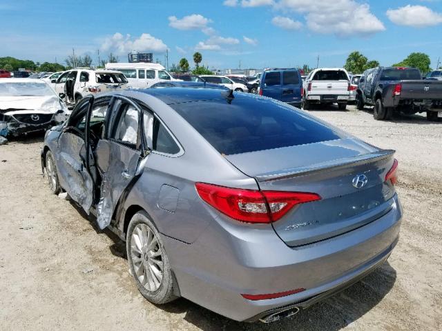 5NPE34AF5FH251101 - 2015 HYUNDAI SONATA SPO GRAY photo 3