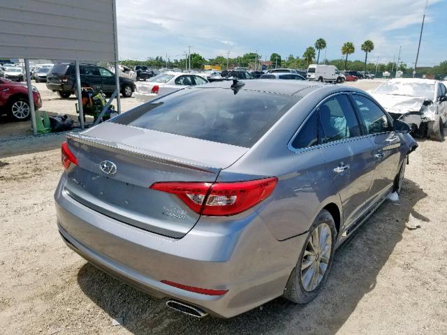 5NPE34AF5FH251101 - 2015 HYUNDAI SONATA SPO GRAY photo 4