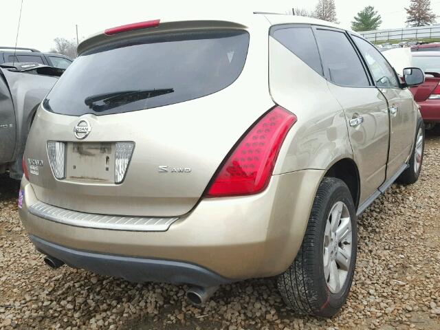 JN8AZ08W86W522940 - 2006 NISSAN MURANO SE/ GOLD photo 4