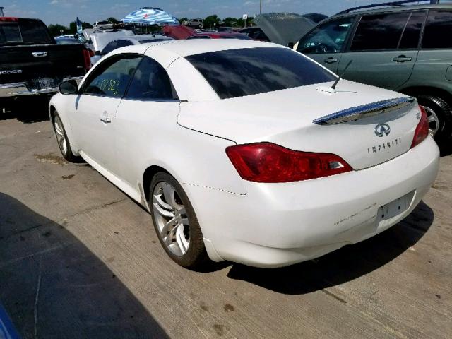 JNKCV66E19M721548 - 2009 INFINITI G37 BASE WHITE photo 3