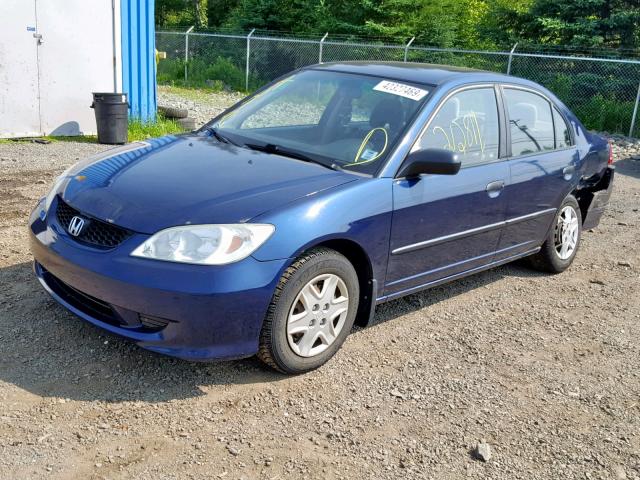 2HGES15115H023475 - 2005 HONDA CIVIC DX BLUE photo 2