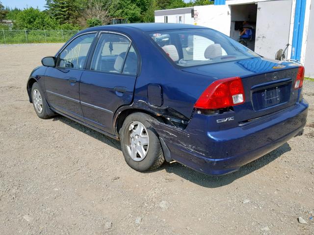 2HGES15115H023475 - 2005 HONDA CIVIC DX BLUE photo 3