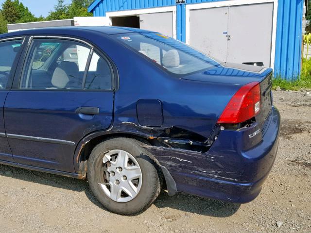 2HGES15115H023475 - 2005 HONDA CIVIC DX BLUE photo 9