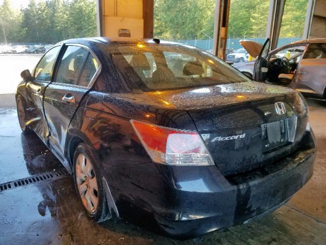 1HGCP36878A087538 - 2008 HONDA ACCORD EXL BLACK photo 3