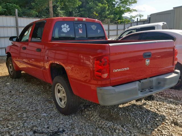 1D7HE28K06S505111 - 2006 DODGE DAKOTA QUA RED photo 3