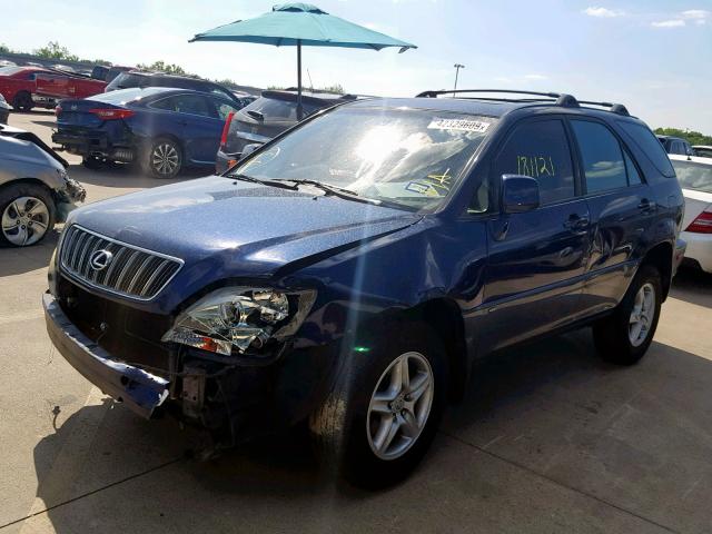 JTJGF10U030157423 - 2003 LEXUS RX 300 BLUE photo 2