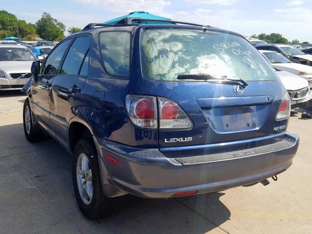 JTJGF10U030157423 - 2003 LEXUS RX 300 BLUE photo 3