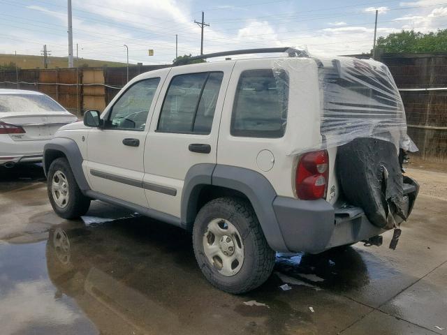 1J4GL48K15W505529 - 2005 JEEP LIBERTY SP WHITE photo 3