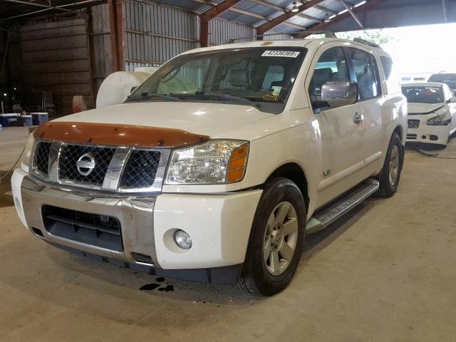 5N1AA08A75N725793 - 2005 NISSAN ARMADA SE WHITE photo 2