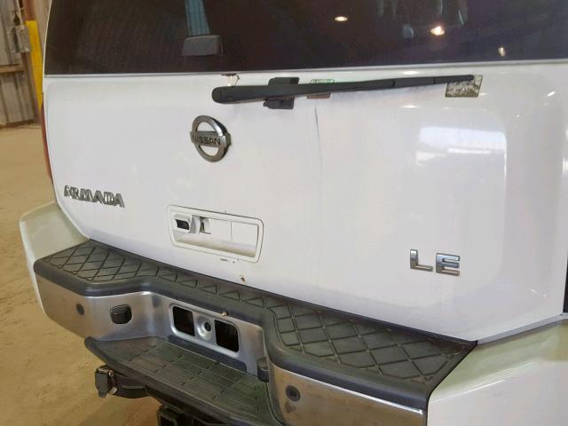 5N1AA08A75N725793 - 2005 NISSAN ARMADA SE WHITE photo 9