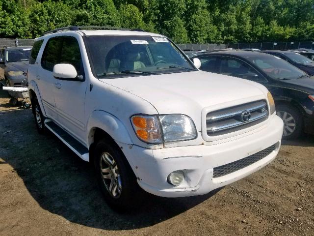 5TDBT48A04S231410 - 2004 TOYOTA SEQUOIA LI WHITE photo 1