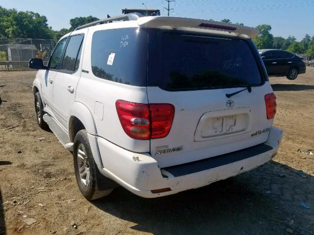 5TDBT48A04S231410 - 2004 TOYOTA SEQUOIA LI WHITE photo 3