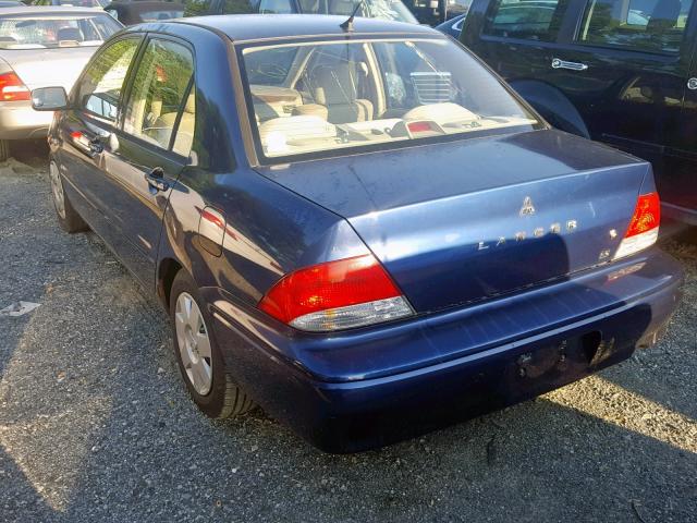 JA3AJ26E72U006971 - 2002 MITSUBISHI LANCER ES BLUE photo 3