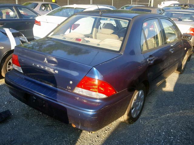 JA3AJ26E72U006971 - 2002 MITSUBISHI LANCER ES BLUE photo 4