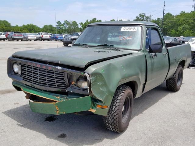 D14BE7S059558 - 1977 DODGE DAKOTA GREEN photo 2