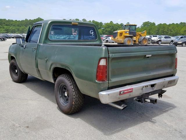 D14BE7S059558 - 1977 DODGE DAKOTA GREEN photo 3