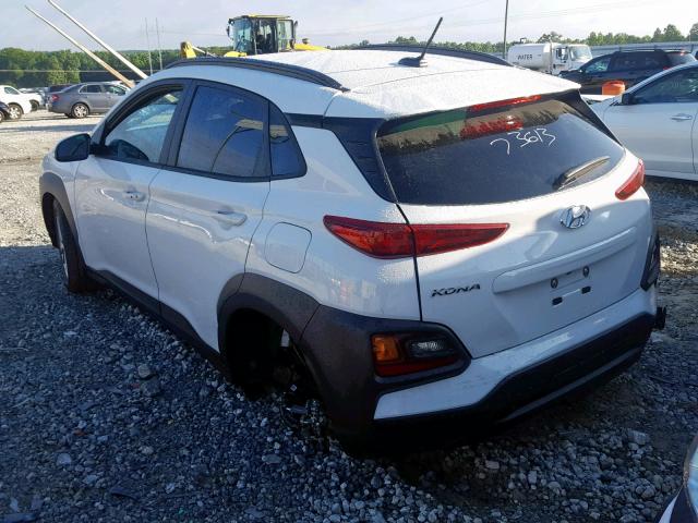 KM8K22AA0KU237780 - 2019 HYUNDAI KONA SEL WHITE photo 3