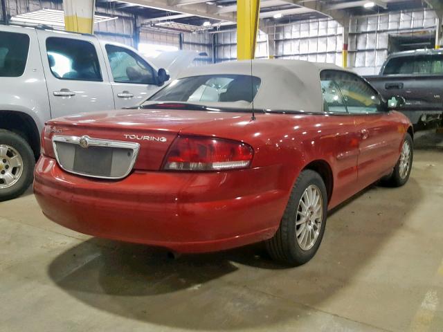 1C3EL55R66N109659 - 2006 CHRYSLER SEBRING TO BURGUNDY photo 4