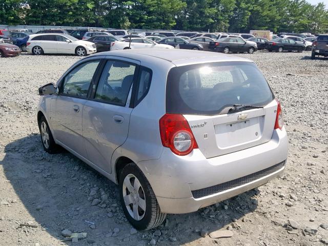 KL1TD66E99B357502 - 2009 CHEVROLET AVEO LS SILVER photo 3