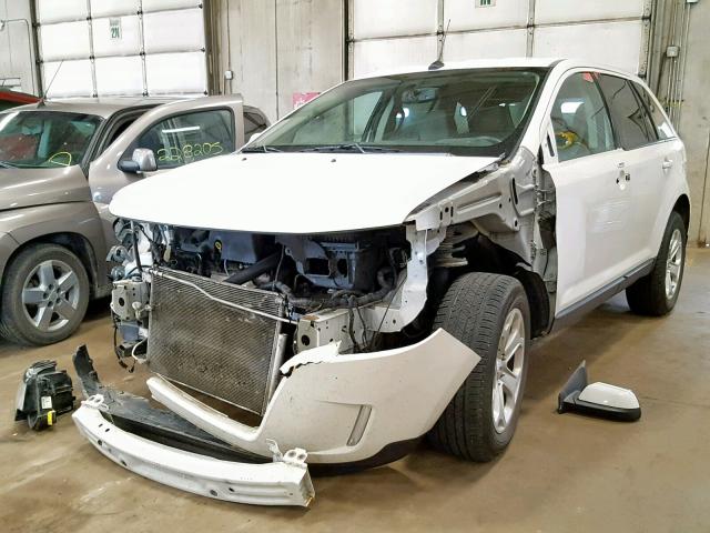 2FMDK4JC9DBA22137 - 2013 FORD EDGE SEL WHITE photo 2