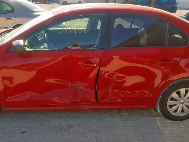 3VW2K7AJ9EM329297 - 2014 VOLKSWAGEN JETTA BASE RED photo 9