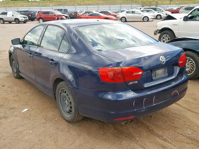 3VW2K7AJ7BM104985 - 2011 VOLKSWAGEN JETTA BASE 蓝色 照片 3