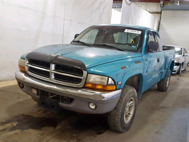 1B7GG23Y2VS244025 - 1997 DODGE DAKOTA TURQUOISE photo 2