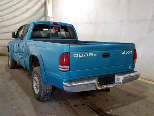 1B7GG23Y2VS244025 - 1997 DODGE DAKOTA TURQUOISE photo 3