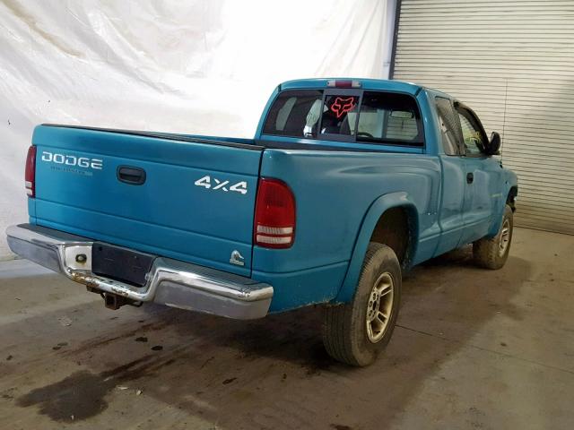 1B7GG23Y2VS244025 - 1997 DODGE DAKOTA TURQUOISE photo 4