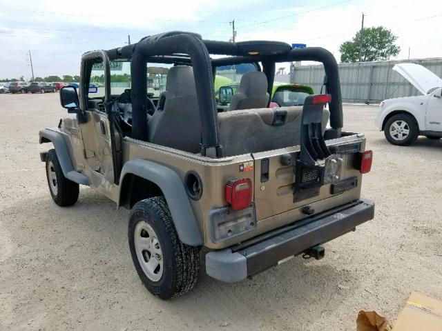 1J4FA39S44P796854 - 2004 JEEP WRANGLER X GOLD photo 3