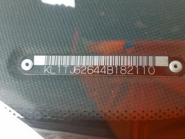 KL1TJ62644B182110 - 2004 CHEVROLET AVEO LS BLACK photo 10