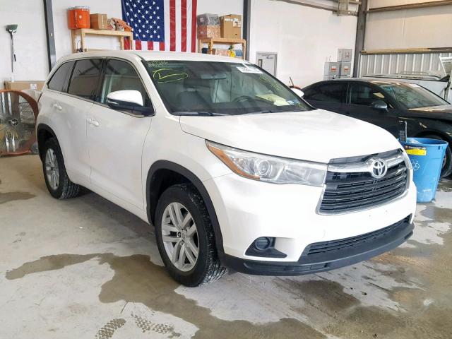 5TDZARFH0FS011267 - 2015 TOYOTA HIGHLANDER WHITE photo 1